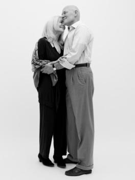 Black And White Portrait Of Older Couple