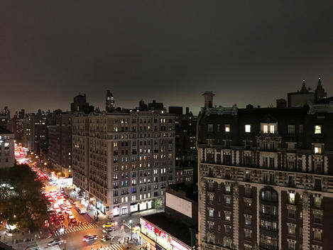 Night view from above of Manhattan?s 59th Street.