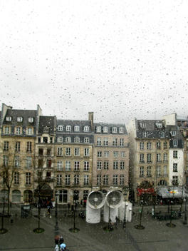 Buildings In Rain, View From Centre Pompidou