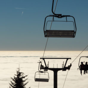 Skiers On A Chairlift