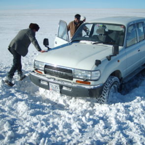 Car stuck in the snow – Mongolia