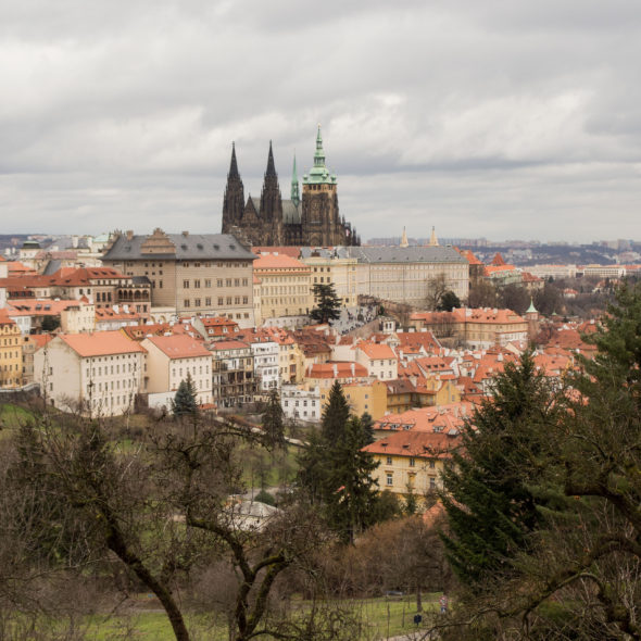 View to Prague Castle from Petřín hill