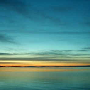 Blue Sunset On The Lake