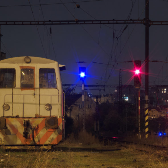 Old Train At Night
