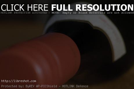 Red wine bottle close-up