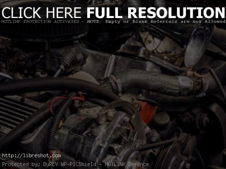 Car engine in old american car