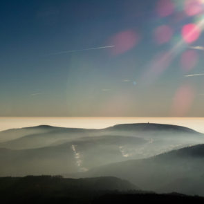 The view from the mountains to the inversion