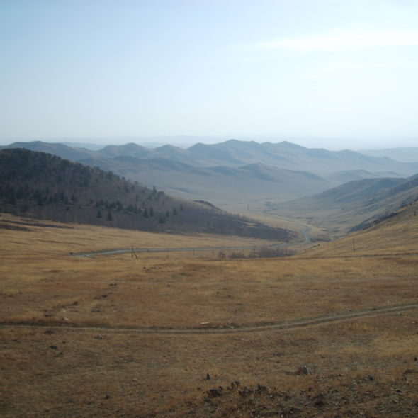 Mongolian steppe in autumn
