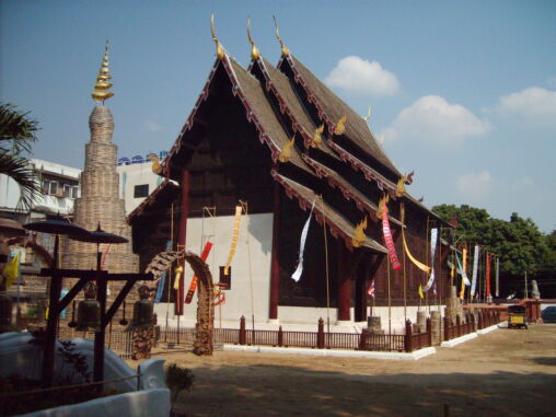 Wooden buddhist temple in Thailand