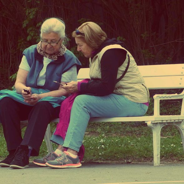 Retirees With Mobile Phone