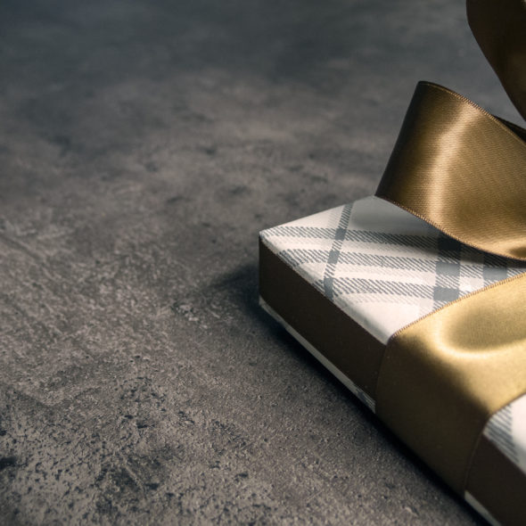 Gift with a golden bow