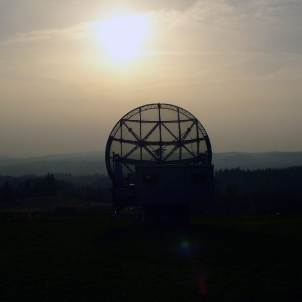 Radio-telescope at night