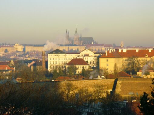 Prague Castle in Smoke