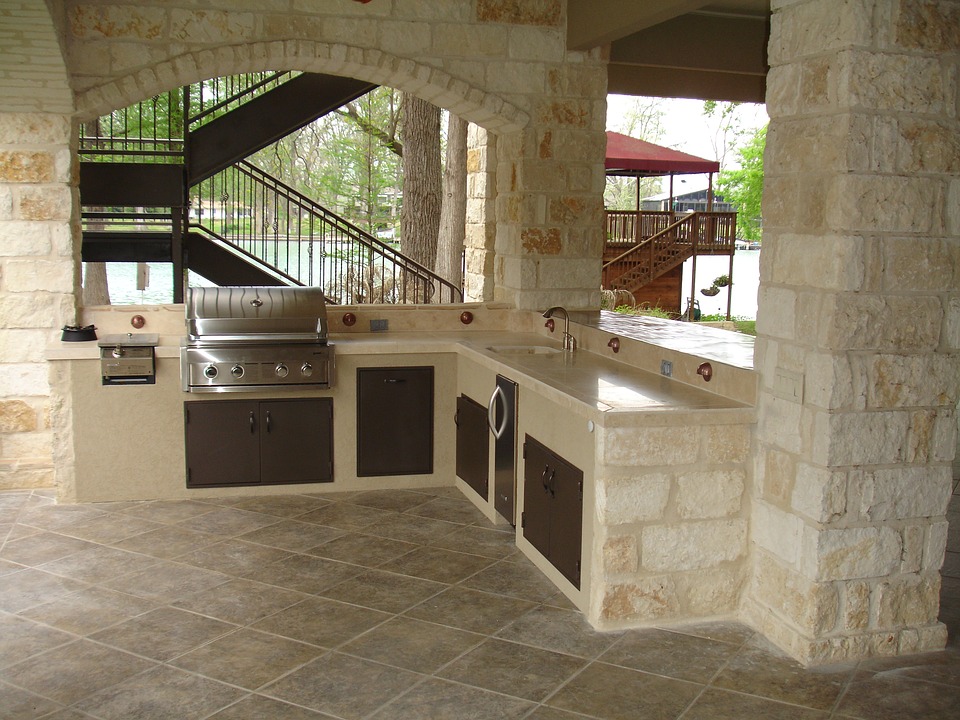 outdoor kitchen, stone, masonry