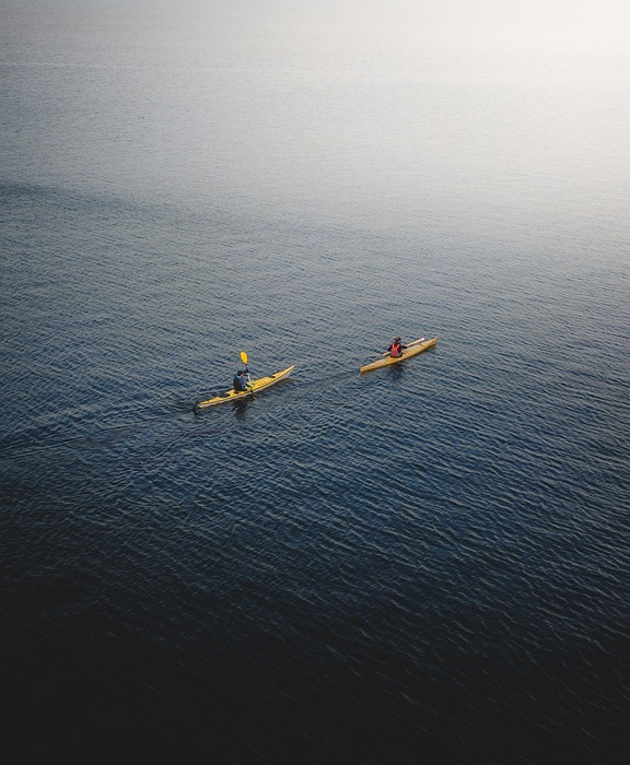 kayaking, sea, ocean