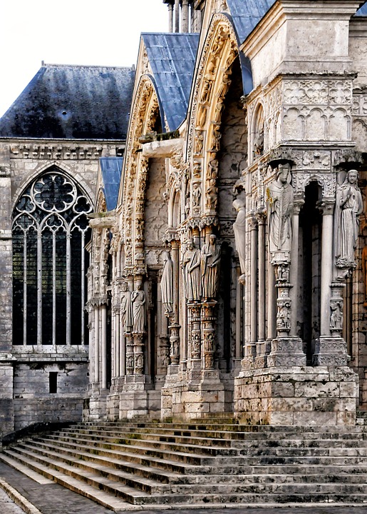 chartres, cathedral, porch