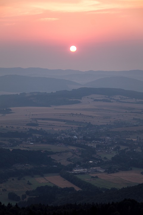 panoramic, view, valley