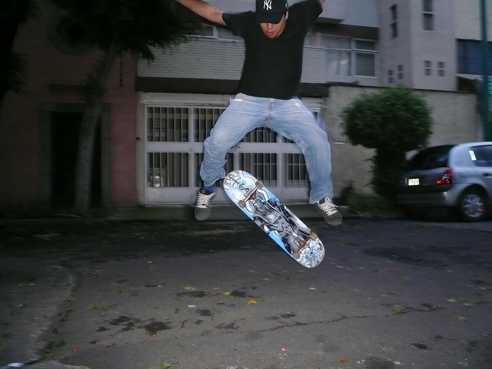 skateboarding, skateboard, kickflip