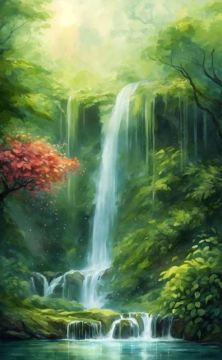 waterfall, ethereal, fantasy