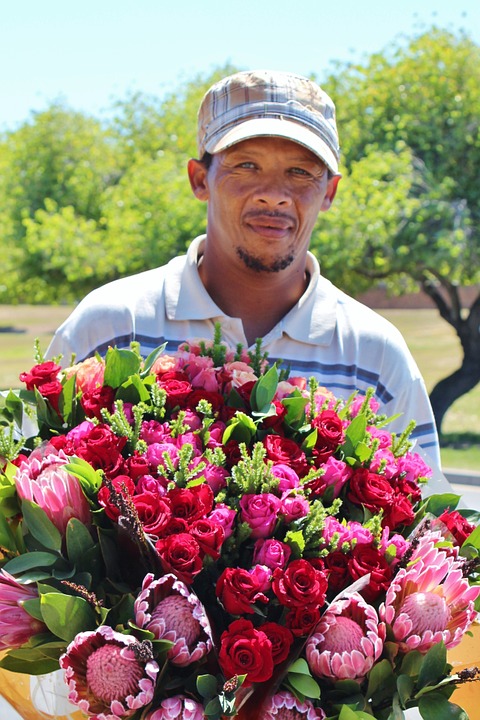 flower seller, flowers, rose