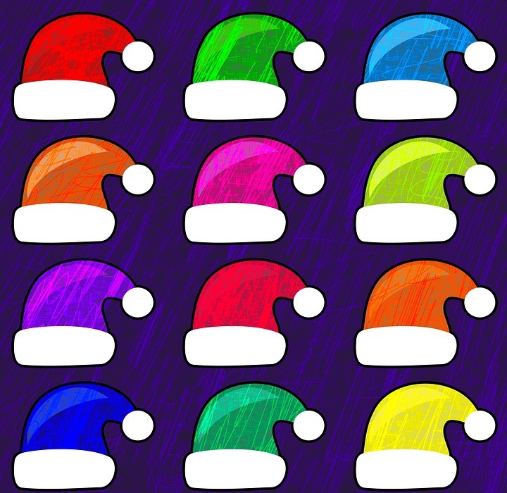 santa hats, santa claus, holidays