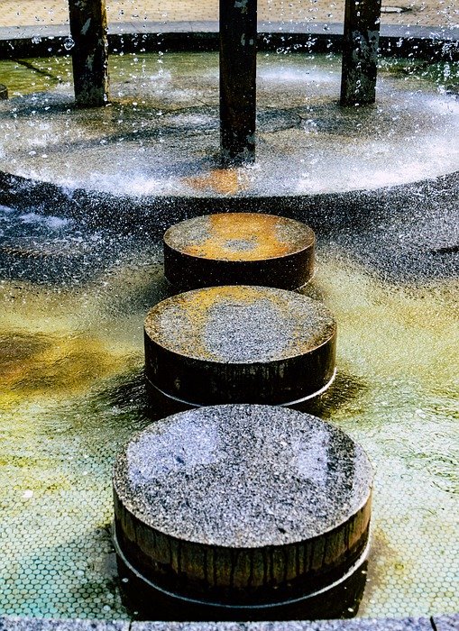 fountain, round, stone