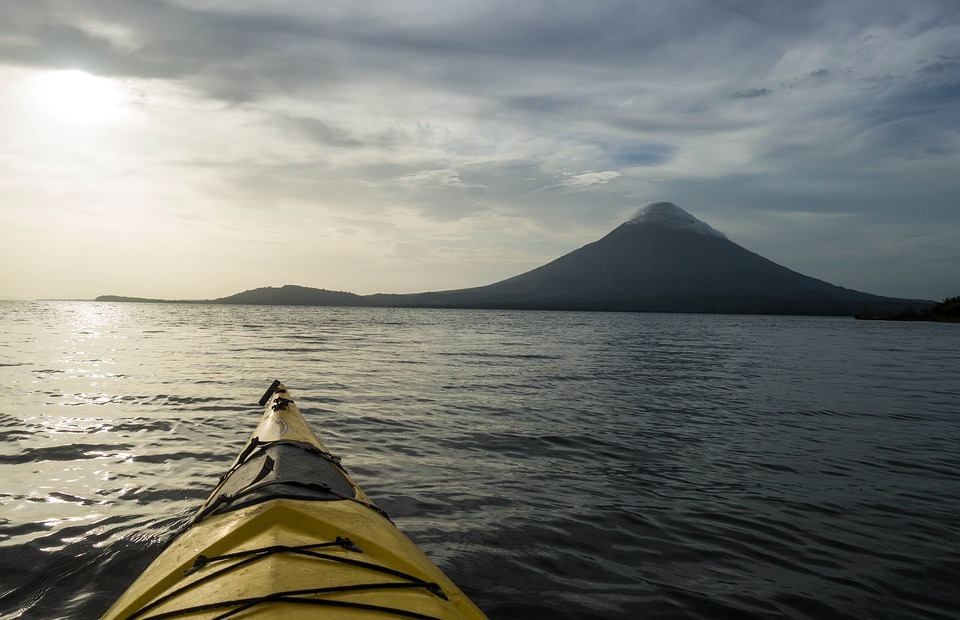 kayaking, nicaragua, sunset