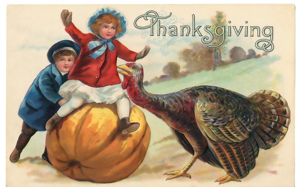 vintage, thanksgiving, postcard