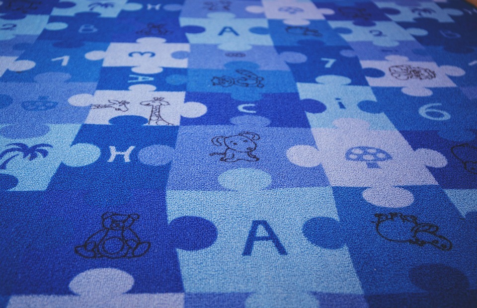 blue, puzzle, carpet