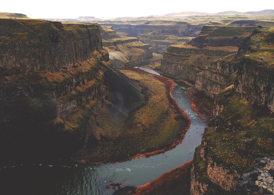 landscape, canyon, river