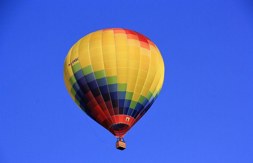 hot air balloon, floating, sky