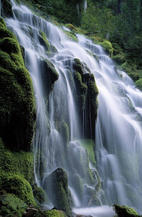 waterfall, water, nature