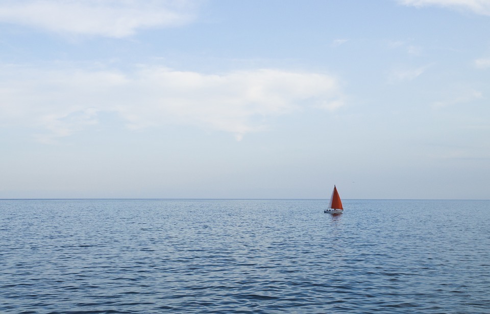 ocean, sailboat, sea