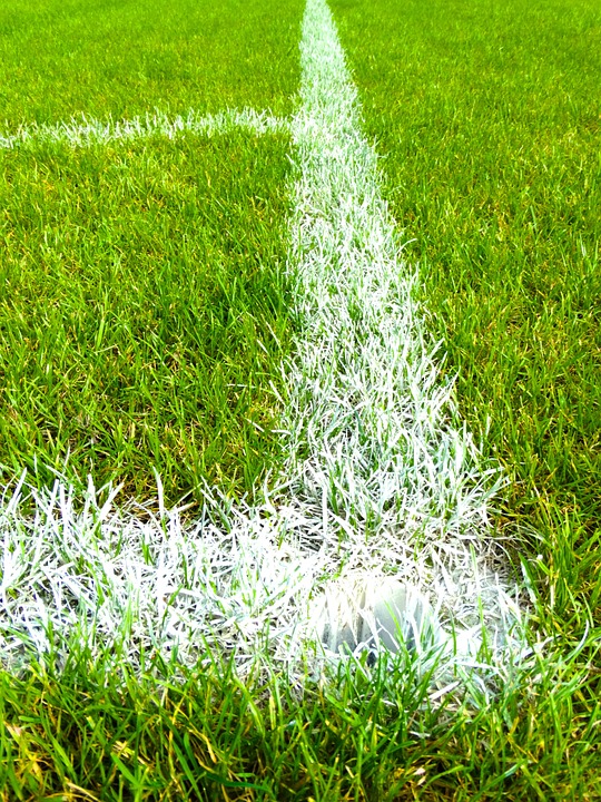 football field, corner, grass