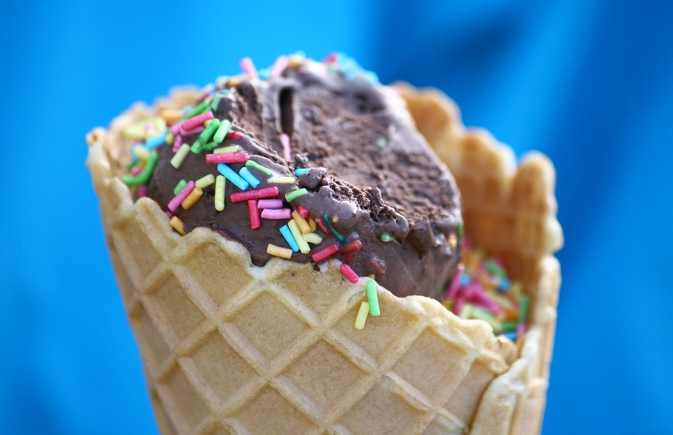 ice-cream, cone, scoop