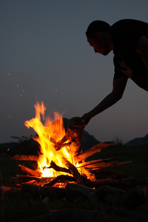 campfire, fire, hot
