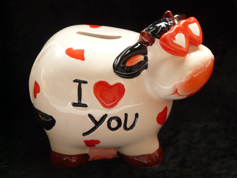 piggy bank, savings bank, cow