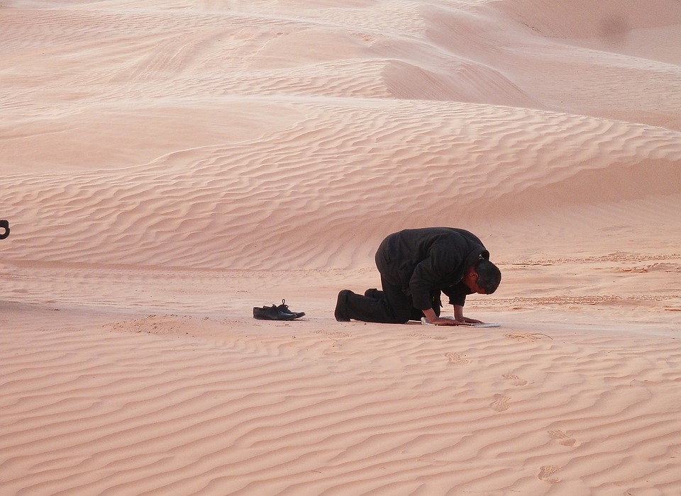 prayer, desert, muslim