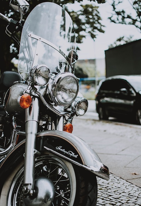 motorcycle, city, road