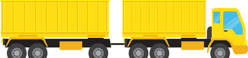 double truck, heavy, yellow
