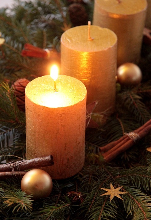 candle, advent wreath, advent arrangement