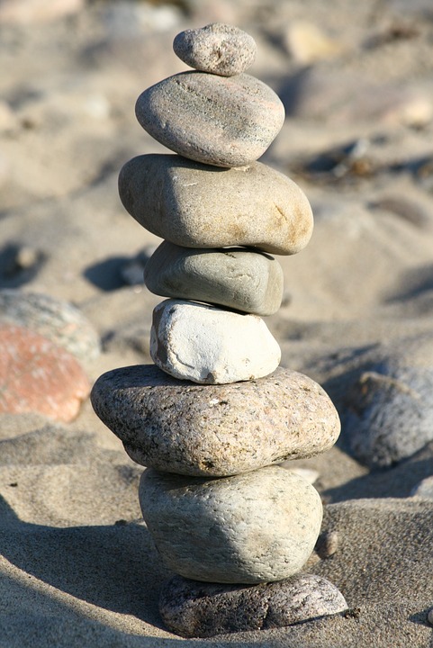 beach, stones, play