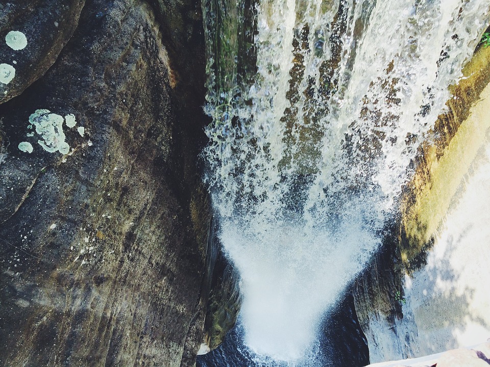 waterfall, stream, water