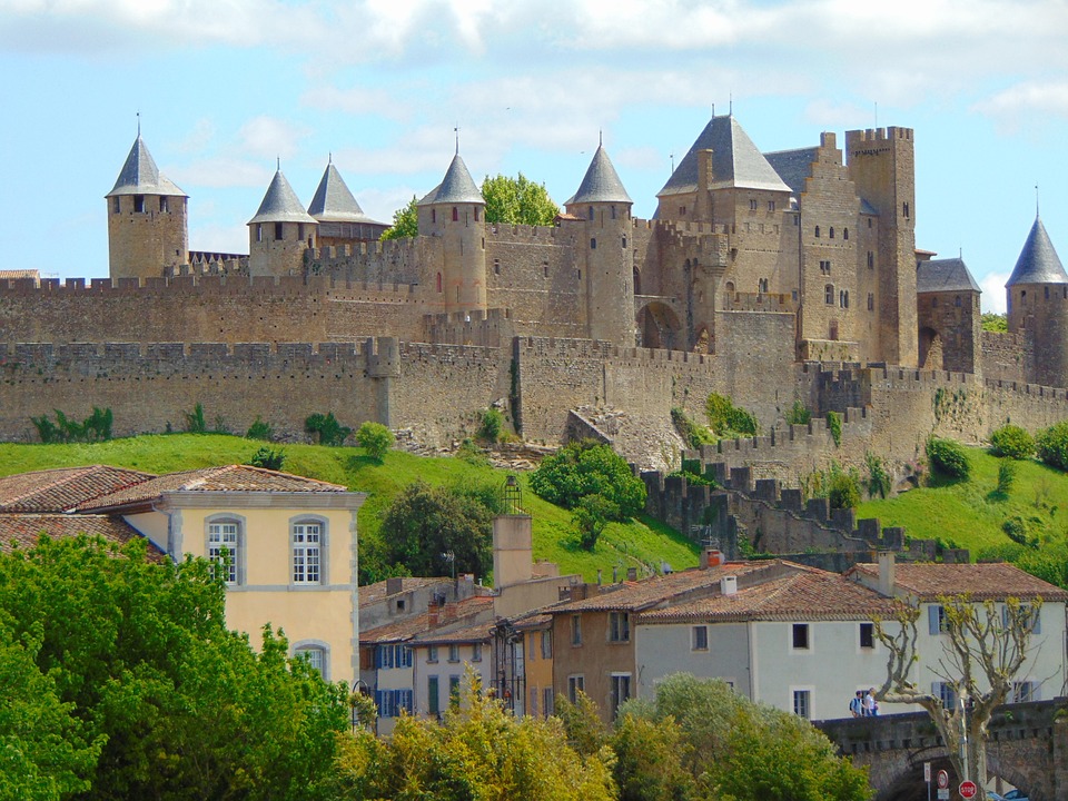 castle, carcassonne, france