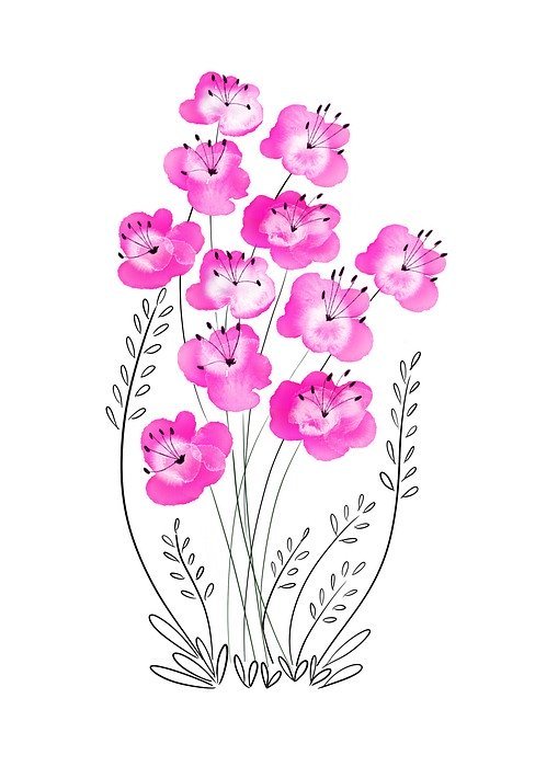 watercolour flowers, watercolor flowers, spring