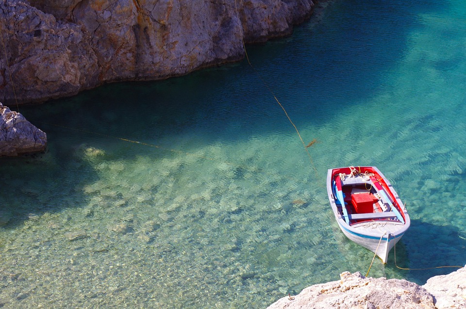 ocean, rock, boat
