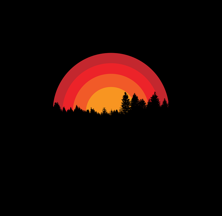 camping, sunset, forest