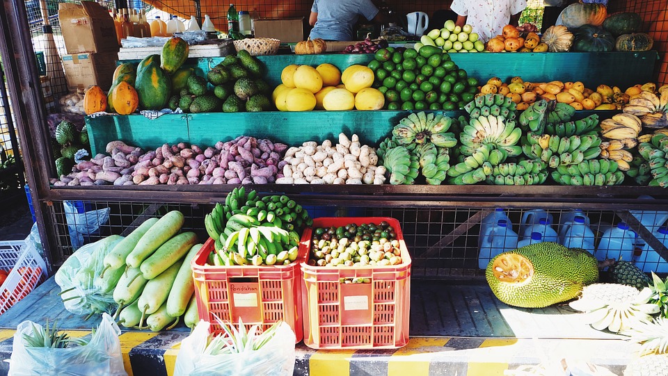 market, fruit, vegetable