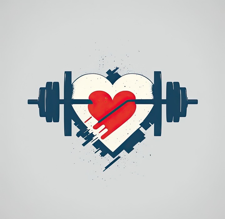 heart, barbell, workout