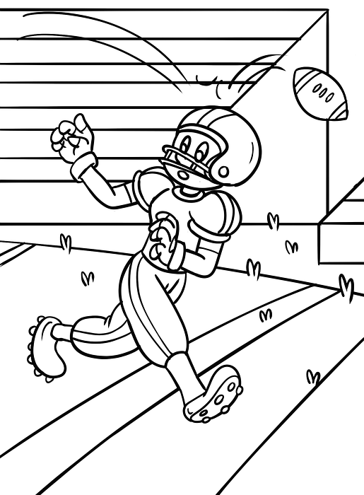 american football, sport, coloring page
